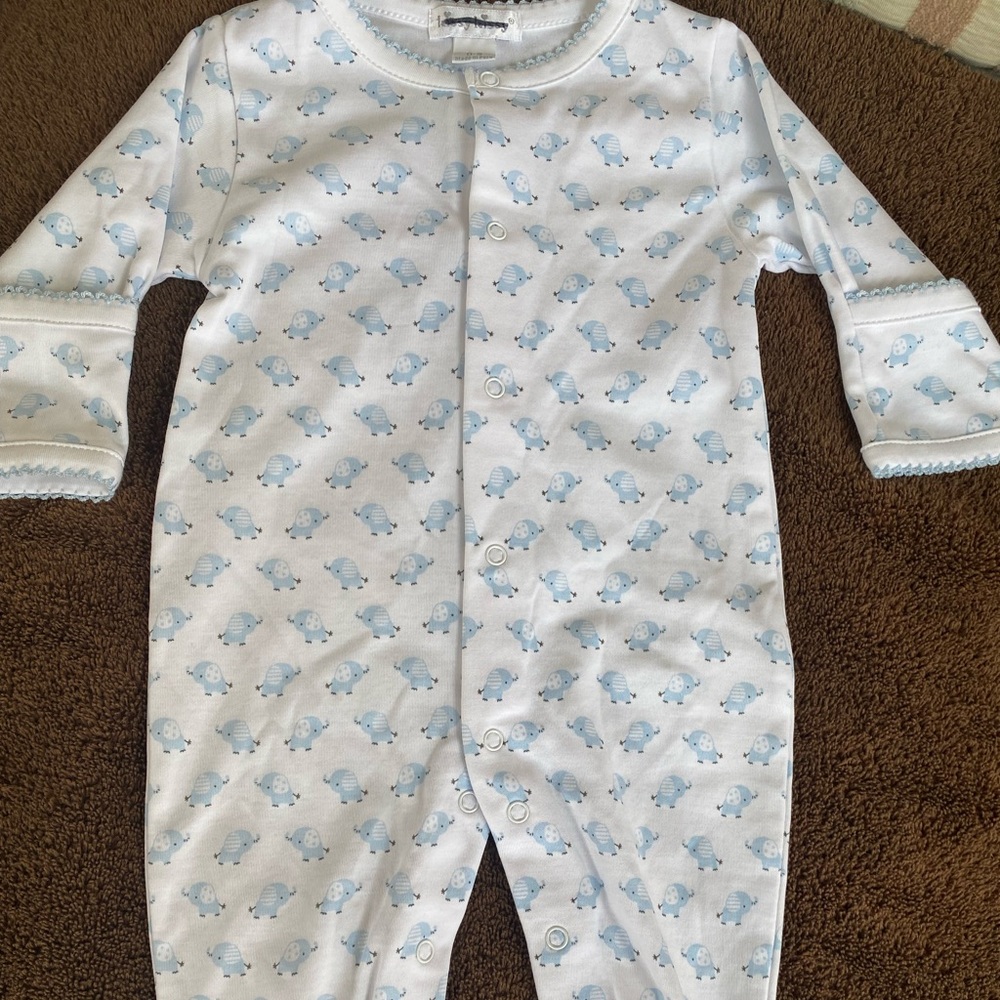 2 NEW Kissy Kissy infant boy elephant footed sleepers small